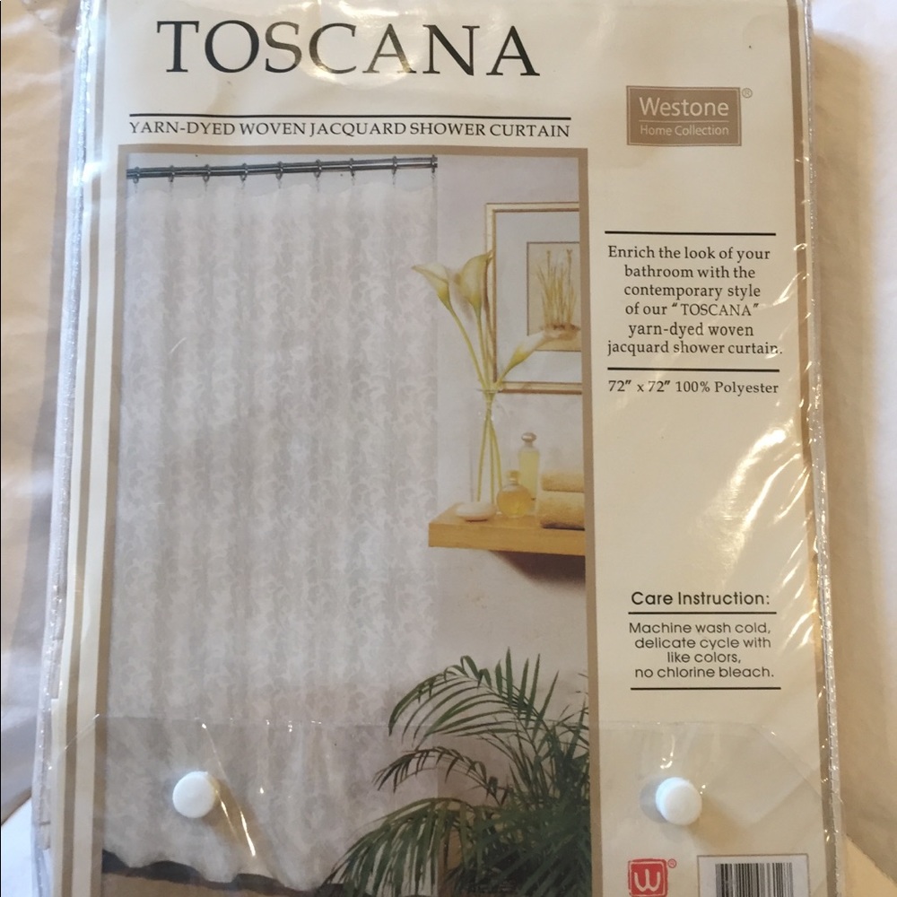 white shower curtain Woven jacquard